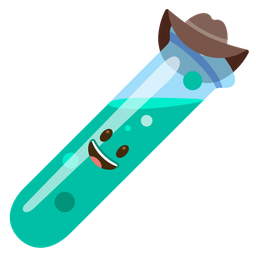 cowboy hat face and test tube