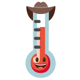cowboy hat face and thermometer