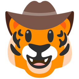 cowboy hat face and tiger face