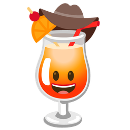 cowboy hat face and tropical drink