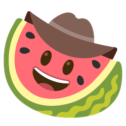 cowboy hat face and watermelon