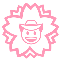cowboy hat face and white flower