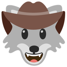 cowboy hat face and wolf