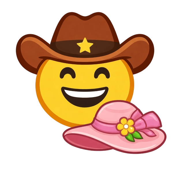 Cowboy hat face and Woman’s hat