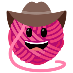 cowboy hat face and yarn