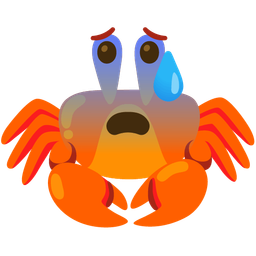 Crab and Anxious face with sweat