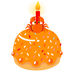 Crab and Birthday cake
