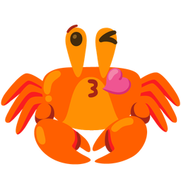 Crab and Face blowing a kiss