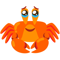Crab and Face holding back tears