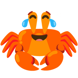 Crab and Face with tears of joy