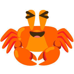 Crab and Grinning squinting face