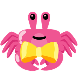 Crab and Heart with ribbon