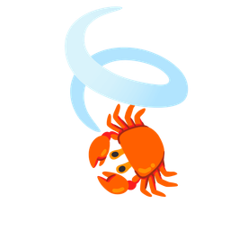 Crab and Leaf fluttering in wind