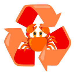 Crab and Recycling symbol