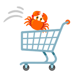 Crab and Shopping cart