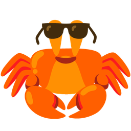 Crab and Smiling face with sunglasses