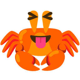 Crab and Squinting face with tongue