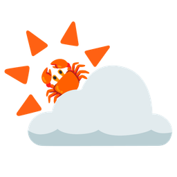 Crab and Sun behind cloud