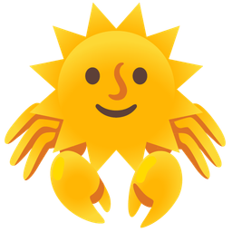 Crab and Sun with face