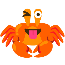 Crab and Winking face with tongue
