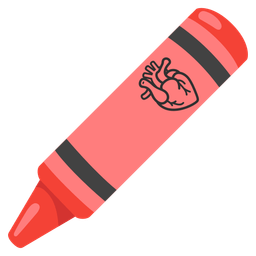 crayon and anatomical heart