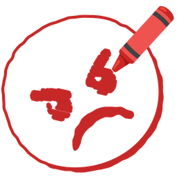 crayon and angry face