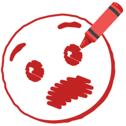 crayon and anguished face