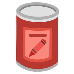 crayon and canned food
