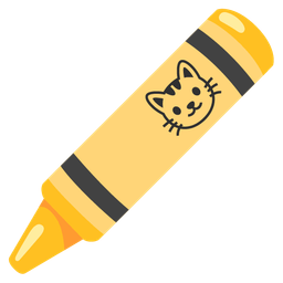 crayon and cat face