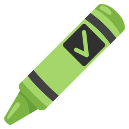 crayon and check mark button