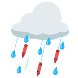 crayon and cloud with rain
