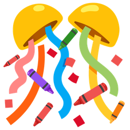 crayon and confetti ball