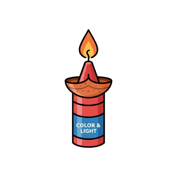 Crayon and Diya lamp