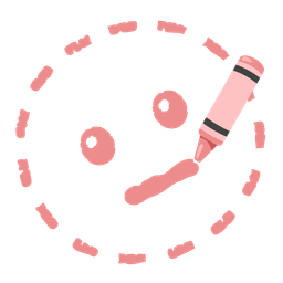 crayon and dotted line face