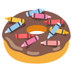 crayon and doughnut