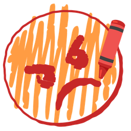 crayon and enraged face