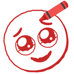 crayon and face holding back tears