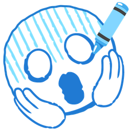 crayon and face screaming in fear