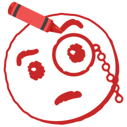 crayon and face with monocle