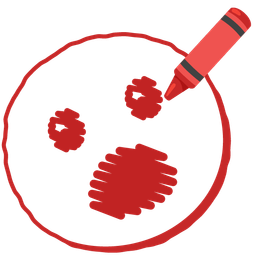 crayon and face with open mouth