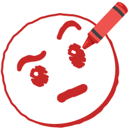 crayon and face with raised eyebrow