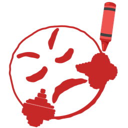 crayon and face with steam from nose