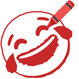 Crayon and Face with tears of joy