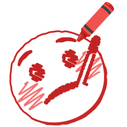 crayon and face with thermometer