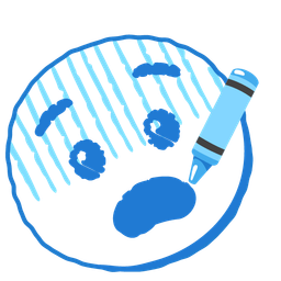 crayon and fearful face