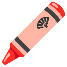 crayon and folding hand fan