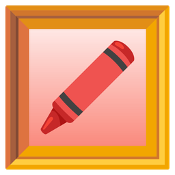 crayon and framed picture