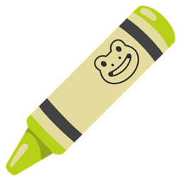 crayon and frog