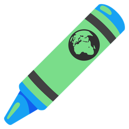 crayon and globe showing Europe-Africa