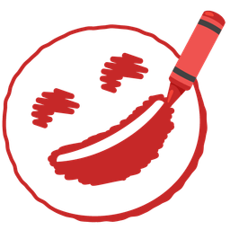 Crayon and Grinning face with smiling eyes